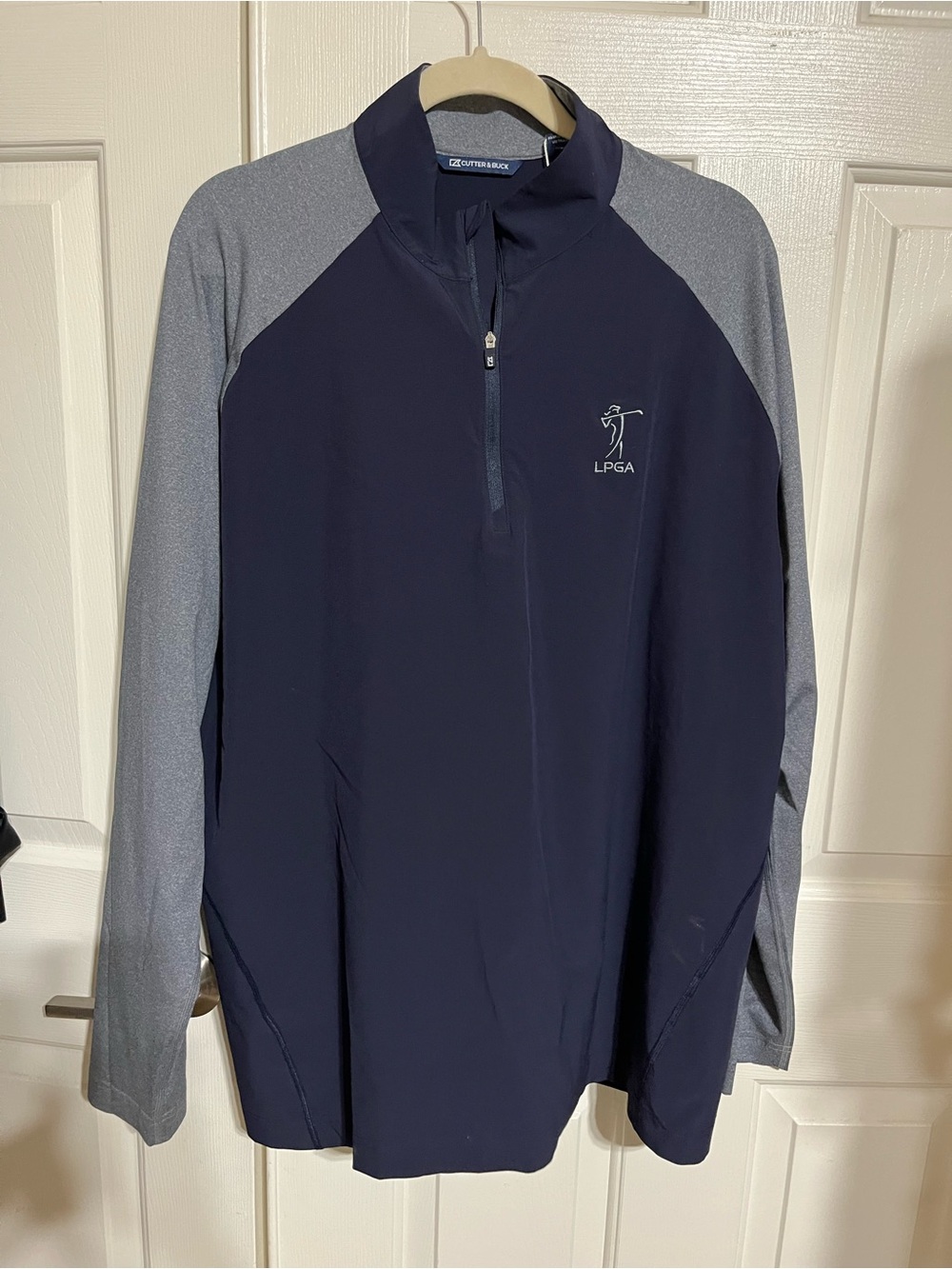 Navy and Gray Quarter-Zip LPGA Golf Jacket
Dry-Tec UPF+50
NWT
15-04 ABC